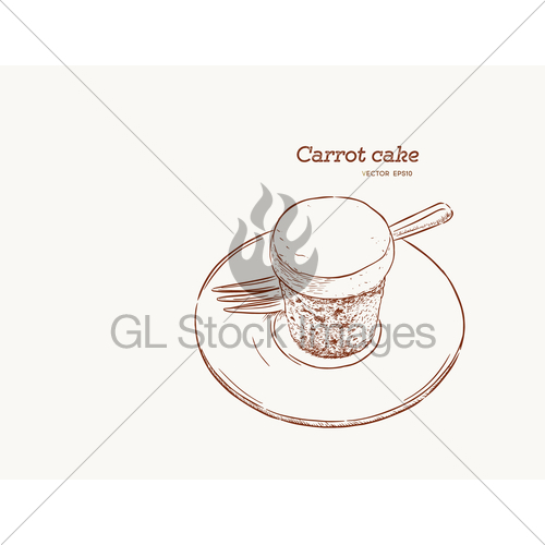500x500 Carrot Cake , Hand Draw Sketch Vector. Gl Stock Images - Carrot Sketch