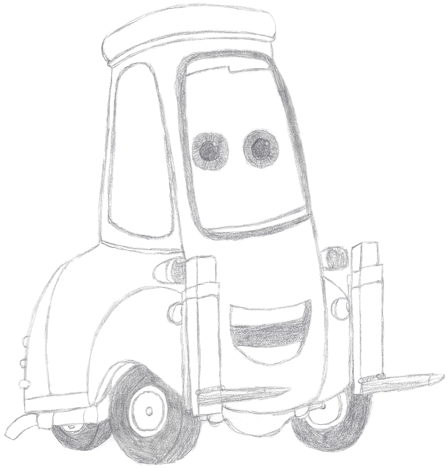 1508x1574 Cars Guido Sketch By Bowser The Second - Cars 2 Sketch