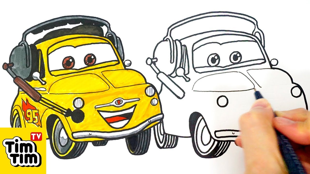 1280x720 How To Draw Cars 2 Luigi Easy Step By Step For Kids Art Colors - Cars 2 Sketch