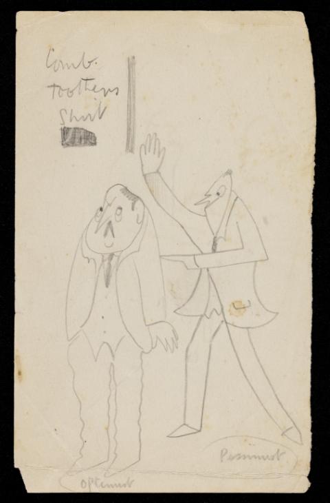 480x730 Sketch Of Optimistpessimist, And A Sketch Of Two Men On A Horse - Cart Sketch