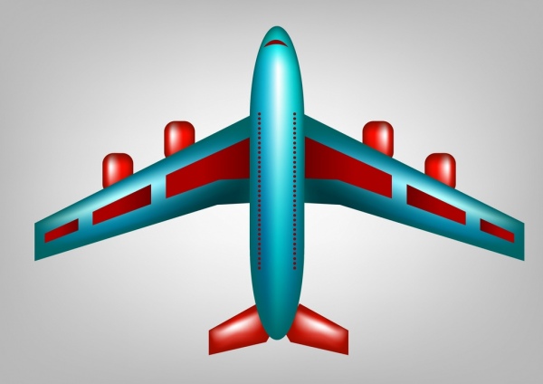 600x424 Airplane Icon Blue Red Design Cartoon Style Sketch Free Vector In - Cartoon Airplane Sketch