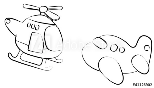 500x285 Cartoon Aircraft Sketch. Travel Theme. - Cartoon Airplane Sketch