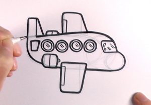 Cartoon Airplane Sketch at PaintingValley.com | Explore collection of ...