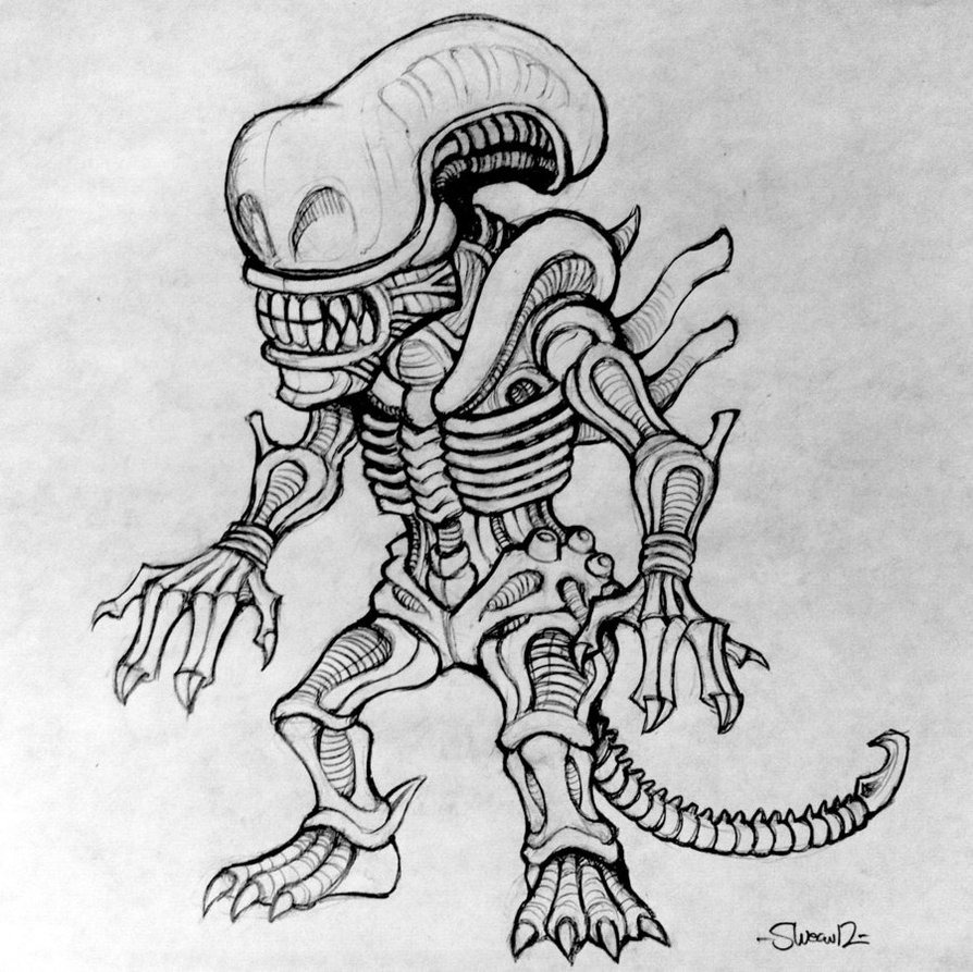 894x893 Cartoon Alien Sketch By Sweav - Cartoon Alien Sketch