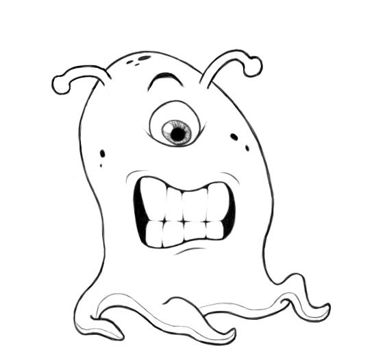 543x510 Daily Drawing Day 83 Cartoon Alien - Cartoon Alien Sketch