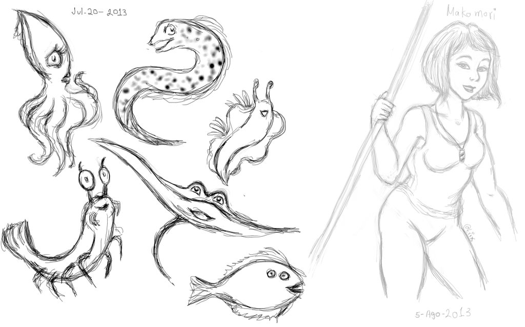 1024x638 Mako And Cartoon Animals Sketches By Atrixfromice - Cartoon Animal Sketches