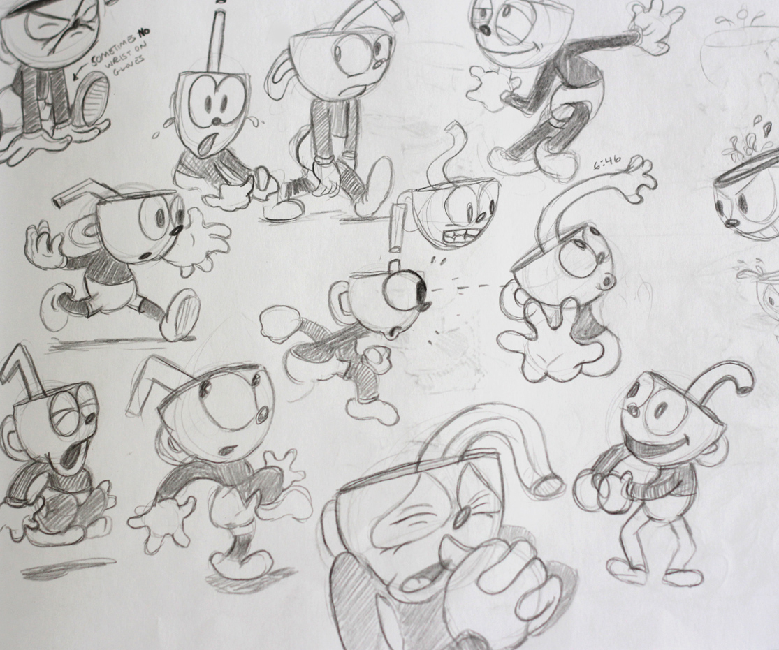 1115x931 Cuphead Creating A Game That Looks Like A 1930s Cartoon - Cartoon Animation Sketch
