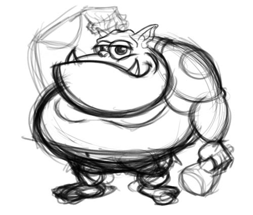 500x425 Ogre Mascot Cartoon Character Illustration - Cartoon Art Sketches