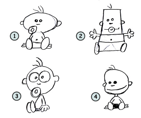 450x377 Cartoon Drawings Of Babies Image Group - Cartoon Baby Sketch