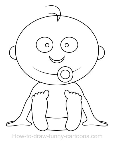 400x508 Drawing A Baby Cartoon - Cartoon Baby Sketch