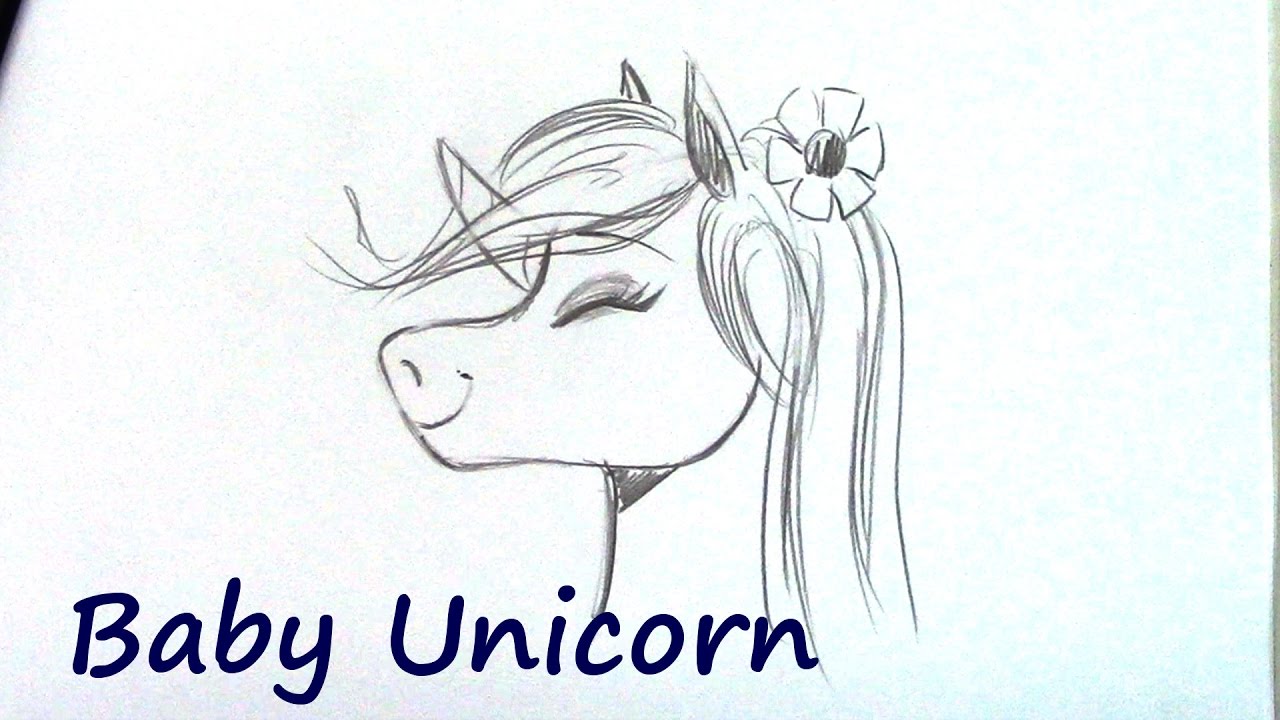1280x720 How To Draw A Unicorn - Cartoon Baby Sketch