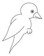 150x189 How To Draw Birds As Simple Cartoons - Cartoon Bird Sketch