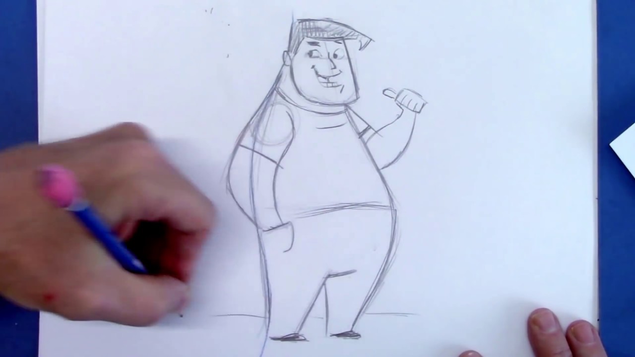 1280x720 How To Draw A Cartoon People - Cartoon Body Sketch