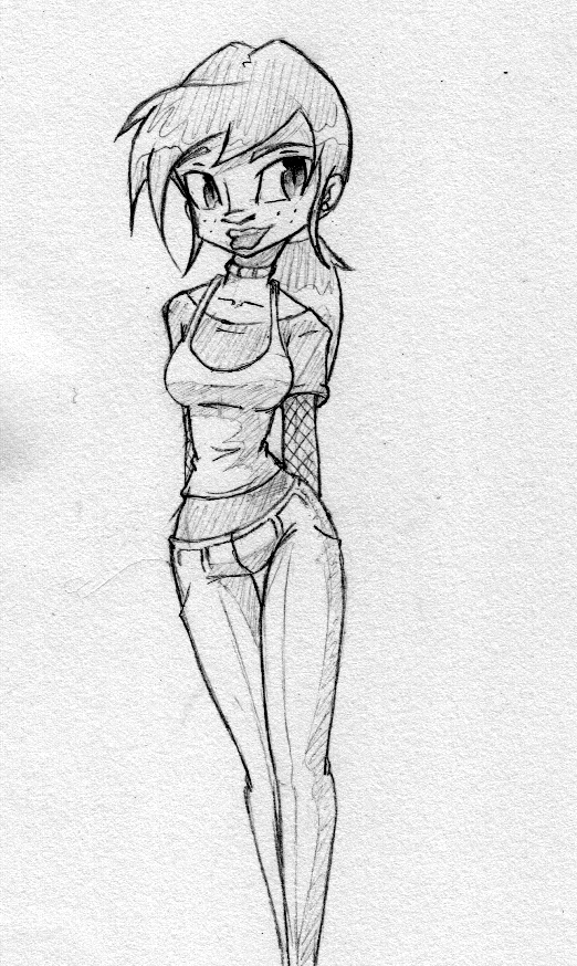 522x874 A Cartoony Girl Sketch By G4mm43t4 - Cartoon Body Sketch