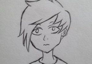 300x210 Cute Cartoon Boy Sketches Cute School Uniform Boy And Girl Sketch - Cartoon Boy Sketch