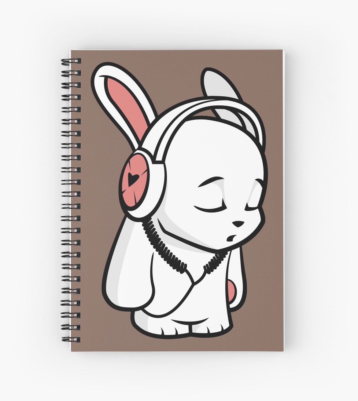 1171x1313 Love Music Cartoon Bunny With Headphones Spiral Notebooks By - Cartoon Bunny Sketch