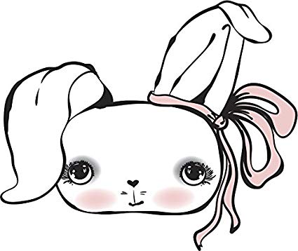 425x358 Cute Sweet Pen Sketch Bunny Rabbit Cartoon Emoji Vinyl - Cartoon Bunny Sketch