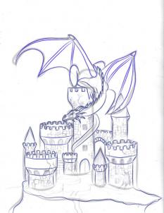 233x302 Drawn Castle Cliff Drawing - Cartoon Castle Sketch