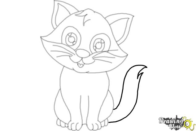 633x422 How To Draw A Cartoon Cat (Ver 2) - Cartoon Cat Sketch