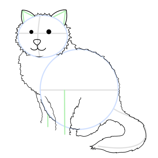 540x540 Cartoon Cat Step By Step Drawing Lesson - Cartoon Cat Sketch