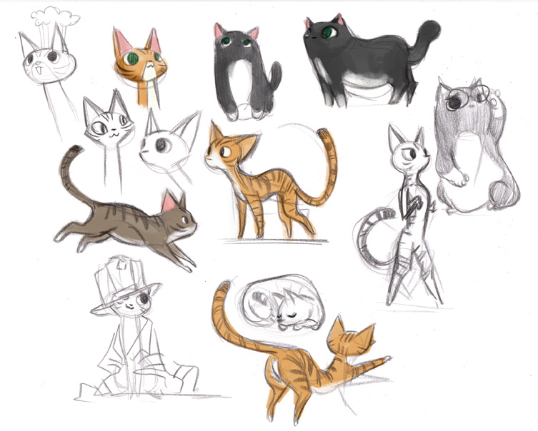 753x604 Cat Sketches By Victoriaying - Cartoon Cat Sketch