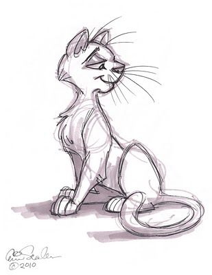 309x400 Eric Scales Cats - Cartoon Cat Sketch