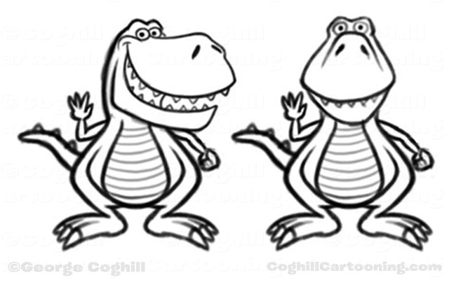 640x403 Dinosaur Cartoon Character Sketches - Cartoon Characters Sketch