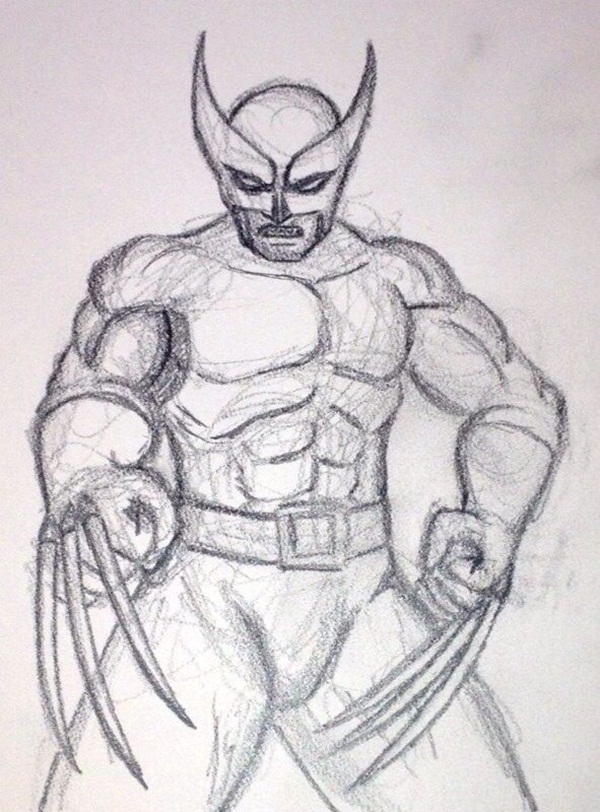 600x812 30 Wolverine Cartoon Character Sketches - Cartoon Characters Sketch