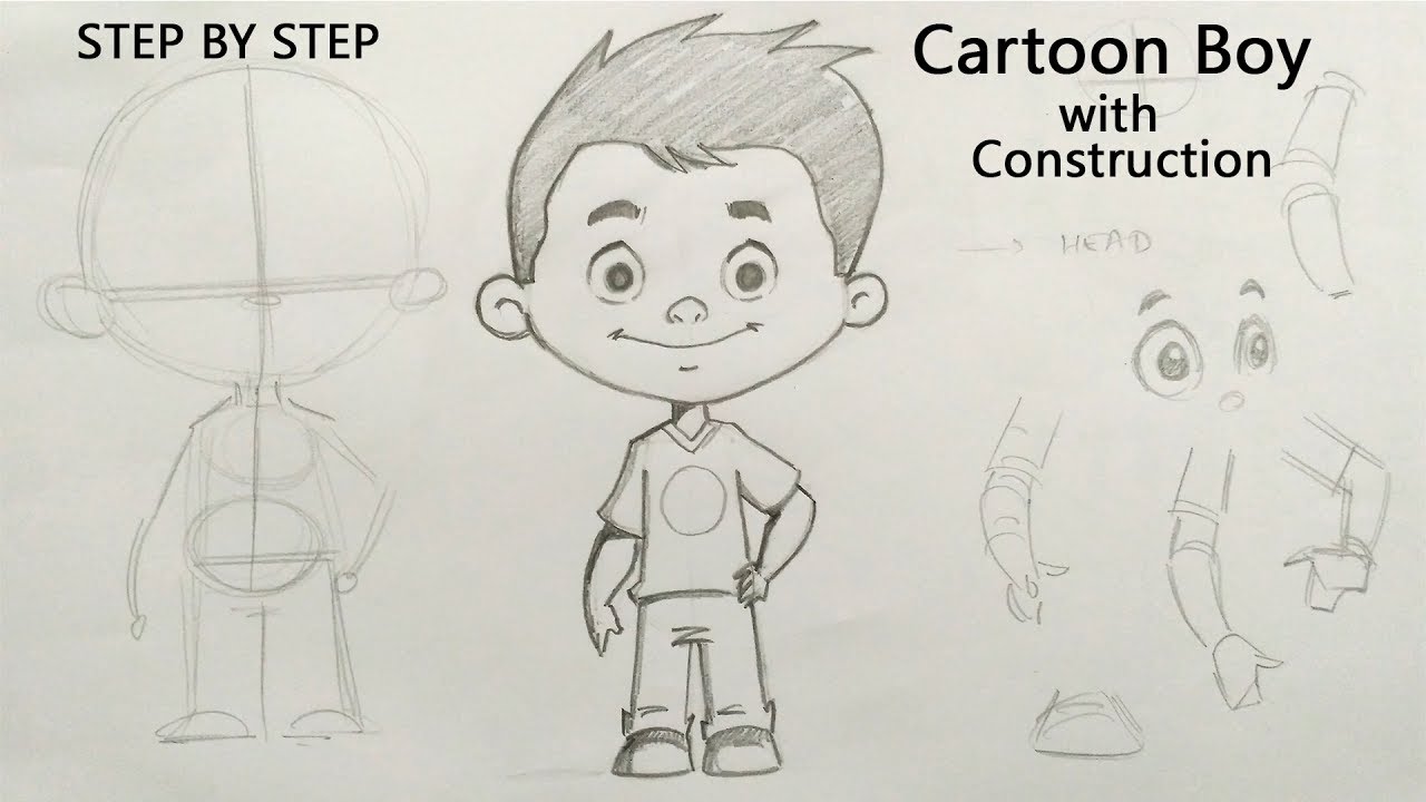 1280x720 Learn How To Draw A Cartoon Boy Character Step By Step Tutorial - Cartoon Characters Sketch