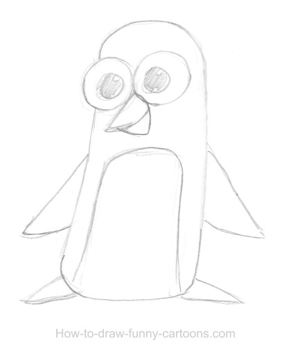 420x518 Penguin Drawings (Sketching + Vector) - Cartoon Characters Sketch