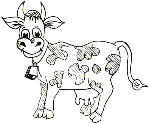 500x418 How To Draw Cartoon Cows Farm Animals Step By Step Drawing - Cartoon Cow Sketch