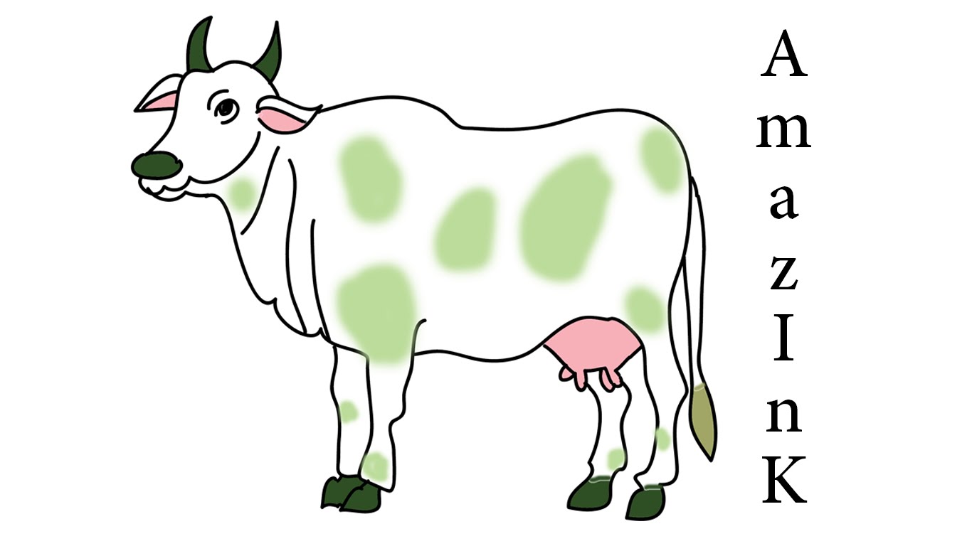 1366x768 Learn How To Draw Cow - Cartoon Cow Sketch