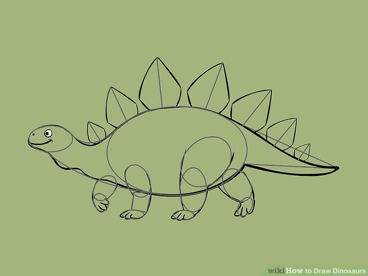 728x546 5 Ways To Draw Dinosaurs - Cartoon Dinosaur Sketch