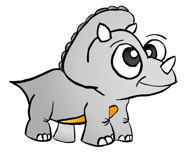 631x535 Triceratops Cute Royalty Free Dinosaur Cartoon Clipart Dinosaurs - Cartoon Dinosaur Sketch