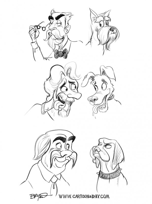 598x800 Dog Vs Man Sketches Cartoon - Cartoon Dog Sketch