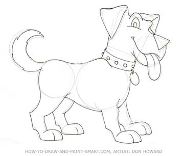 360x306 How To Draw A Cartoon Dog - Cartoon Dog Sketch