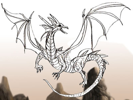 450x338 How To Draw A Dragon - Cartoon Dragon Sketch