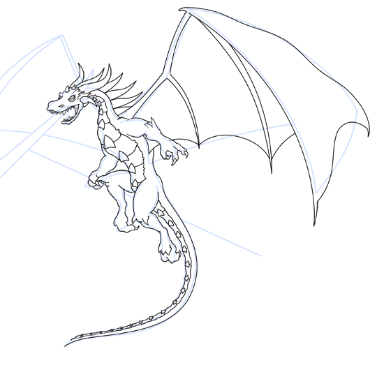 540x553 How To Draw A Full Dragon - Cartoon Dragon Sketch