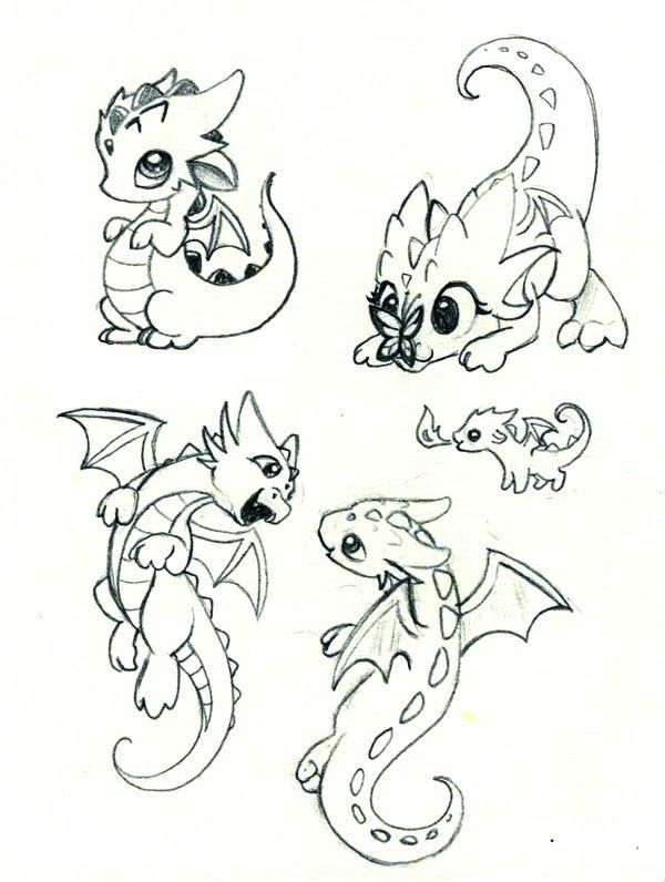 600x796 Baby Dragon Farm Stuff - Cartoon Dragon Sketch