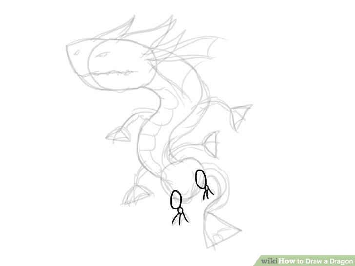 728x546 The 4 Best Ways To Draw A Dragon - Cartoon Dragon Sketch