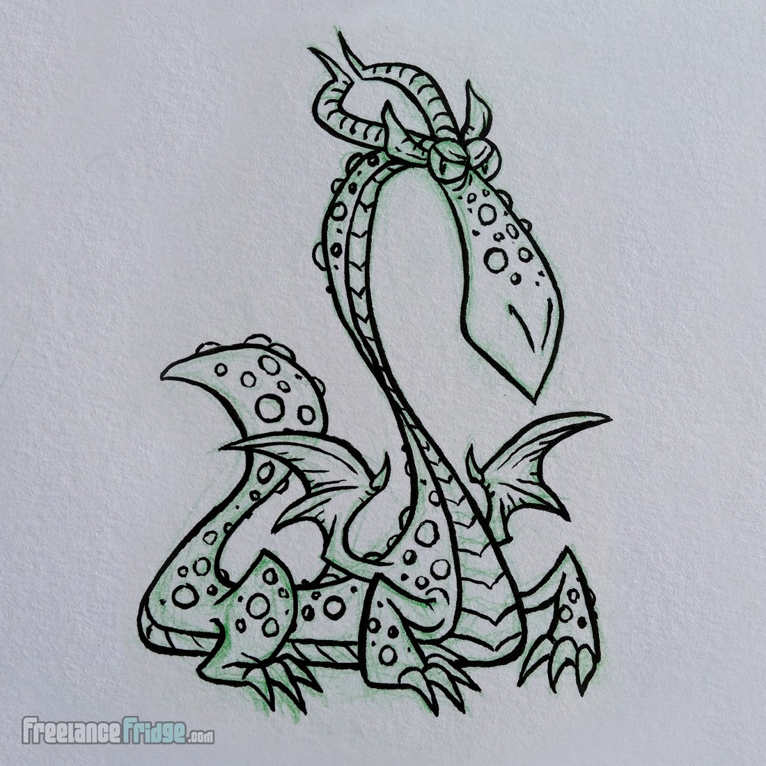 1100x1100 Blue Cartoon Dragon Drawing Freelance Fridge Illustration - Cartoon Dragon Sketch