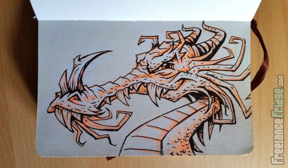 1000x585 Cartoon Dragon Sketch Freelance Fridge Illustration Amp Character - Cartoon Dragon Sketch