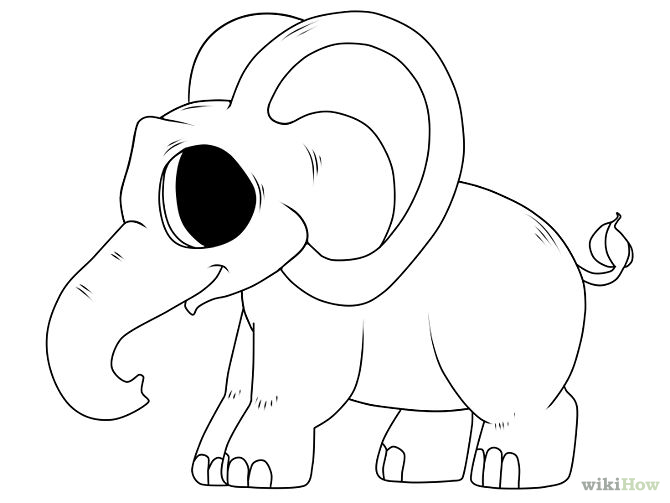 670x503 Drawn Elephant Sketch - Cartoon Elephant Sketch