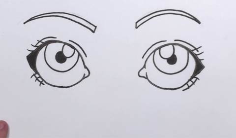 480x280 How To Draw Cartoon Eyes - Cartoon Eyes Sketch