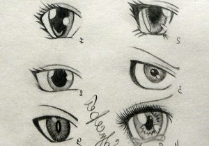 300x210 Anime Eyes Pencil Drawings Draw Cartoon Eyes With Pencil Anime - Cartoon Eyes Sketch