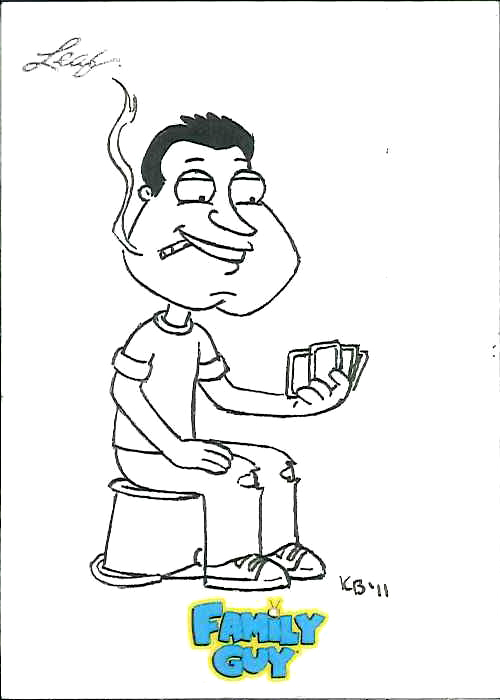 500x700 Family Guy Black And White Sketch Card - Cartoon Family Sketch