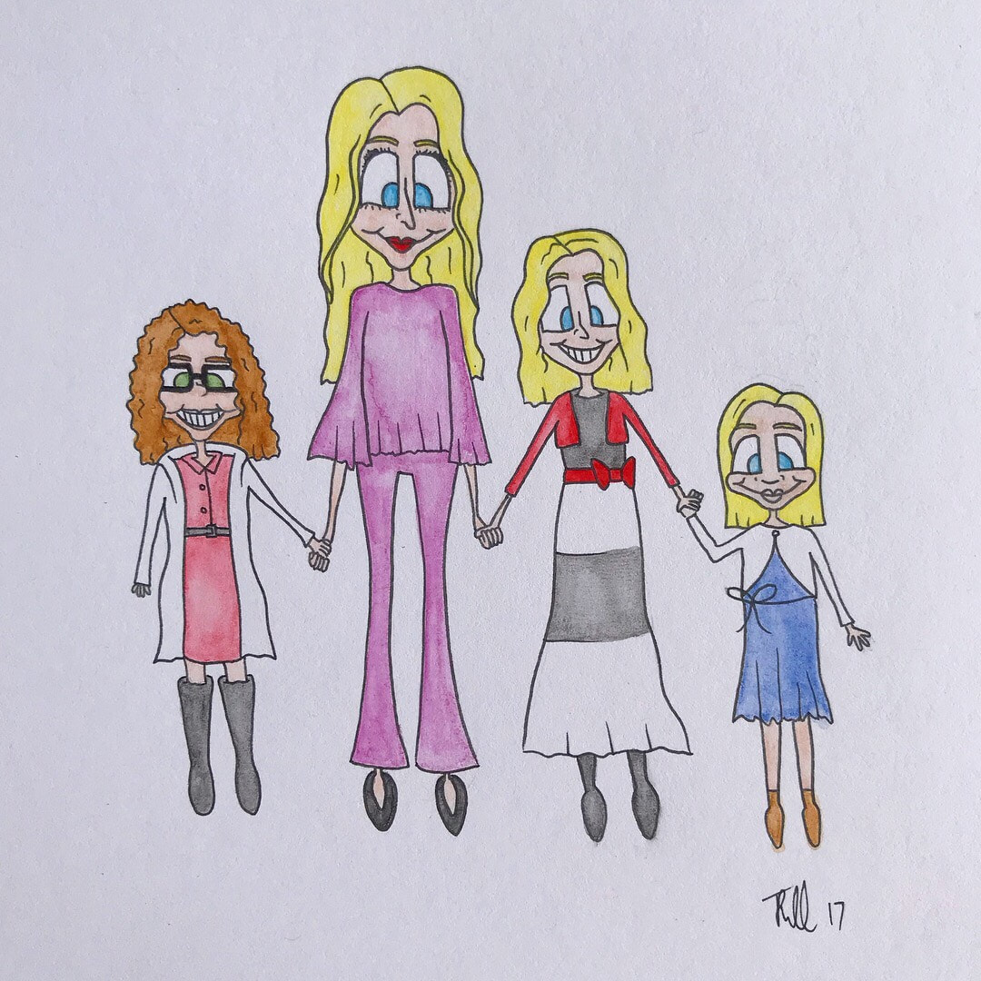 1080x1080 Cartoon Families - Cartoon Family Sketch
