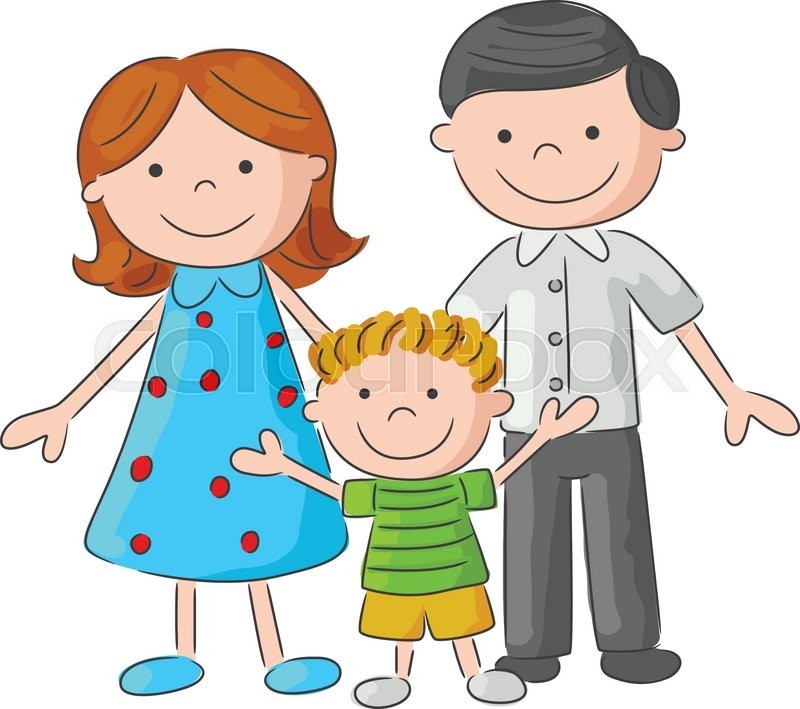 800x709 Vector Illustration Of Happy Cartoon Family Sketch Stock Vector - Cartoon Family Sketch