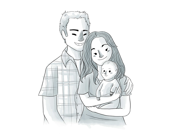 600x480 Custom Cartoon Portraits On Behance - Cartoon Family Sketch