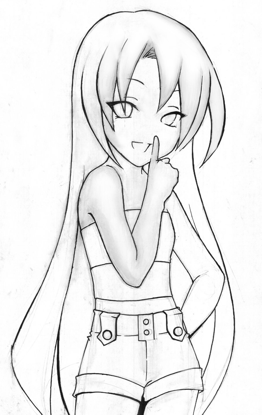 900x1427 Beautiful Girl Cartoon Sketch Beautiful Cartoon Drawing At - Cartoon Girl Sketch